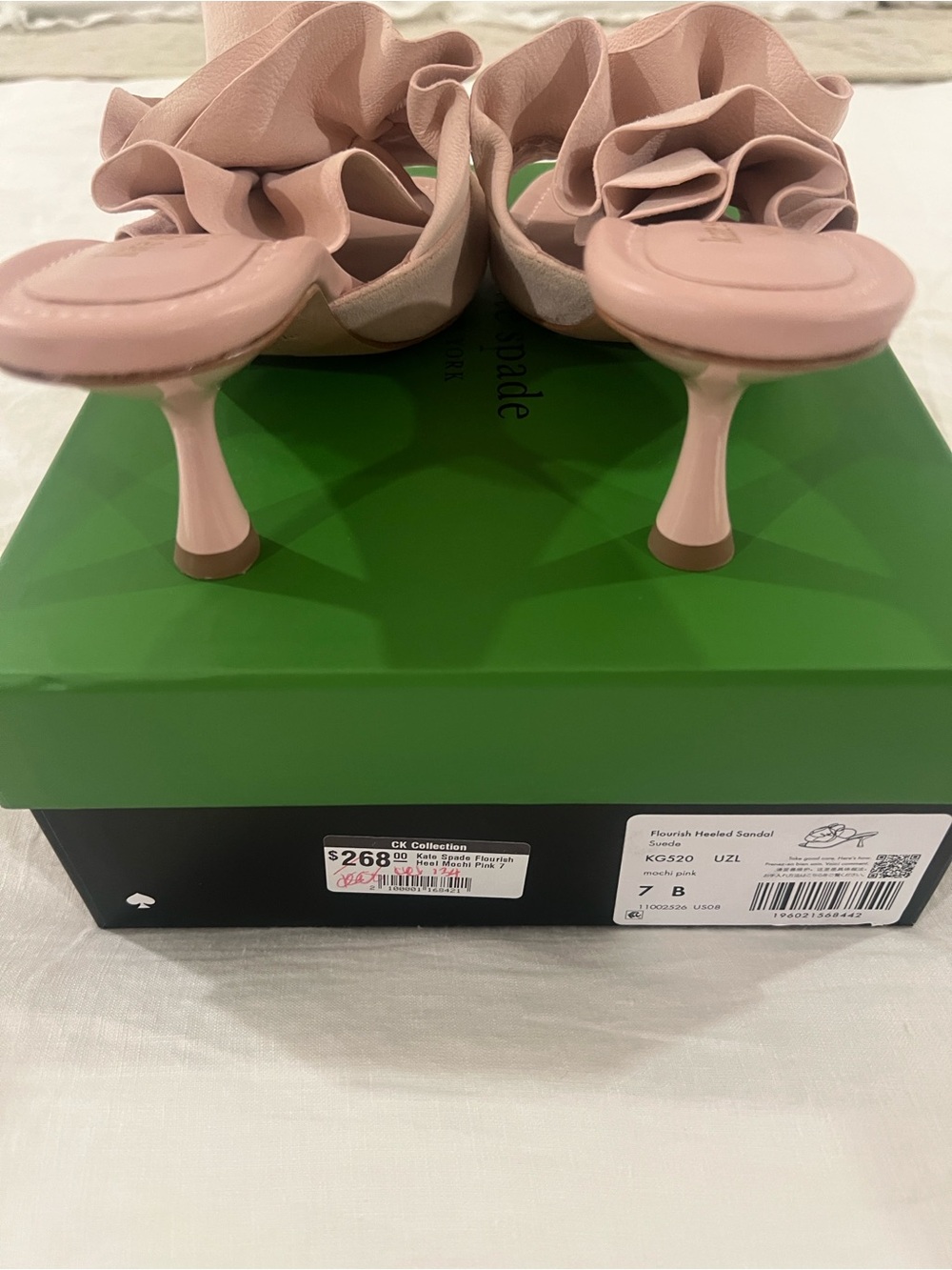 kate spade Powder Pink Ruffle Kitten Heel Mules - Picture 5 of 10